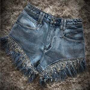 Fringe Denim Shorts Rare-Small